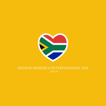 Nelson Mandela International Day Logo. South Africa Flag