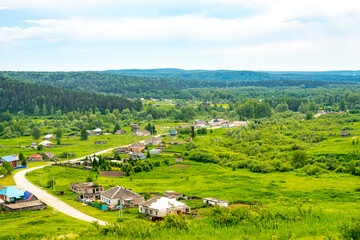 Russian village in the summer. Village Novososedovo, Novosibirsk region, Russia