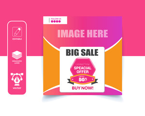 Social media post design. editable modern vector social media banner for the post. 