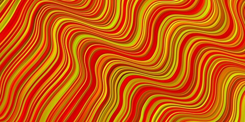 Dark Red, Yellow vector background with bent lines. Bright sample with colorful bent lines, shapes. Pattern for websites, landing pages.