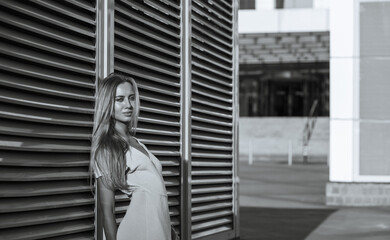 Fototapeta premium Awesome girl posing at the street