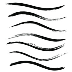 Makeup strokes, Set of mascara smudge, makeup eye pencil swatches, Beauty and cosmetic black brush smudges vector background. smear make up lines collection, liquid make up texture isolated on white.