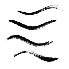 Makeup strokes, Set of mascara smudge, makeup eye pencil swatches, Beauty and cosmetic black brush smudges vector background. smear make up lines collection, liquid make up texture isolated on white.