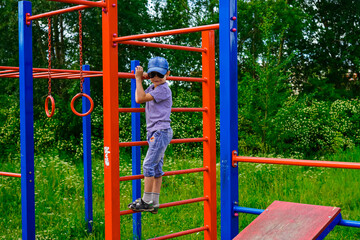 The boy goes in for sports for health