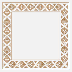Thai pattern frame on red background for card backdrop and border background