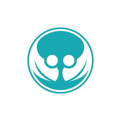 Obraz premium Adoption and community care Logo template