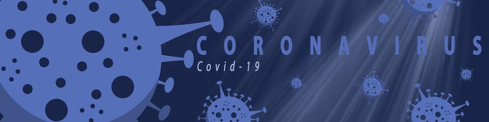 Coronavirus blue banner design