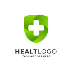 health shield logo concept, medical design template