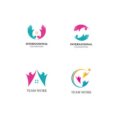 Obraz premium Adoption and community care Logo template