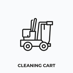 cleaning cart icon vector. cleaning cart sign symbol for your design