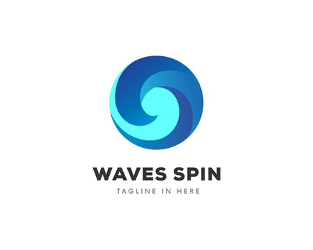 circle abstract Spine wave logo symbol design illustration