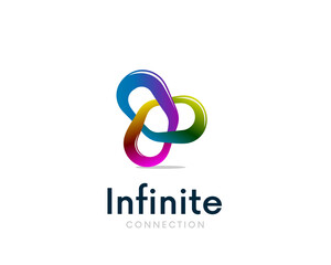 simple Infinity triangle line art logo symbol design illustration