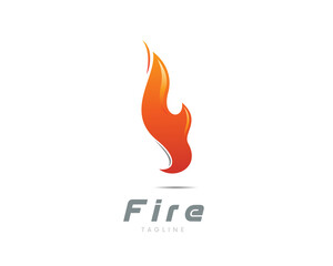 simple F initial fire icon symbol logo design illustration