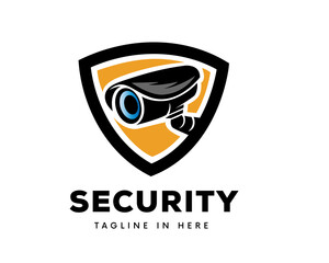 Security camera protection logo symbol design illustration