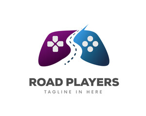 Road way player Gamers icon logo symbol design illustration
