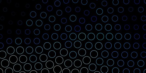 Fototapeta na wymiar Dark BLUE vector background with circles. Glitter abstract illustration with colorful drops. Pattern for wallpapers, curtains.