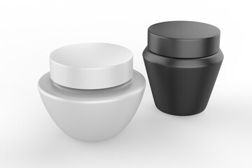 Cosmetic jar mock up isolated on white background - 3d illustration