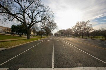 Spring, 2016 - Washington DC, USA - Empty Highway in downtown Washington DC