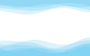 Abstract light blue wavy modern curve lines on top and bottom with clean background vector illustration