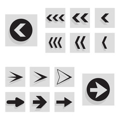 Arrow icon set isolated on white background. Trendy collection of different arrow icons in flat style. Creative arrows template for web site, mobile app, graphic design, ui and logo. Vector symbol