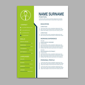 Beautiful CV / Resume template - vector minimalist - color resume cv template