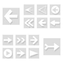 Arrow icon set isolated on white background. Trendy collection of different arrow icons in flat style. Creative arrows template for web site, mobile app, graphic design, ui and logo. Vector symbol