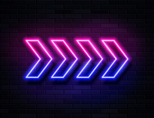 Futuristic Sci Fi Modern Neon Pink and Blue Gradient Glowing Arrows 