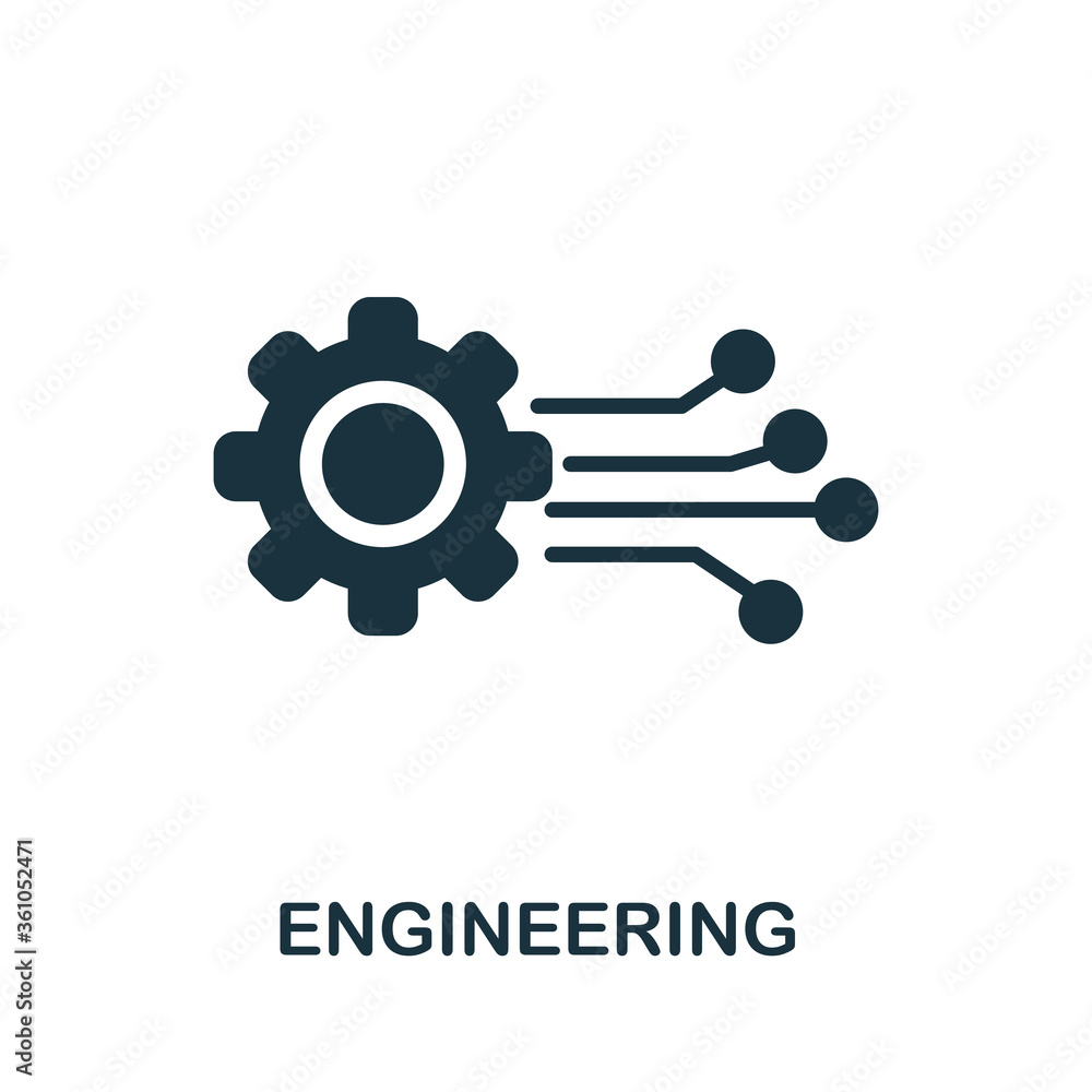 Poster engineering icon. creative simple design from artificial intelligence icons collection. filled engin