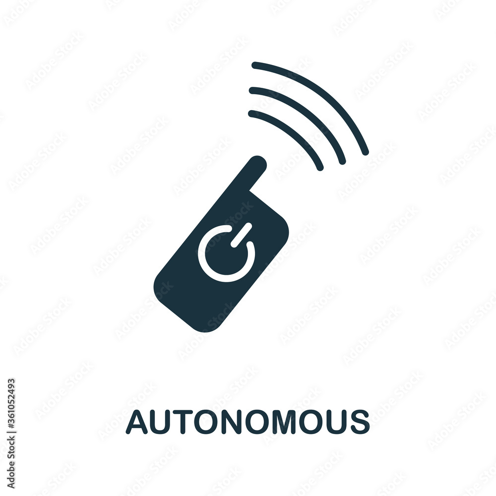 Poster autonomous icon. creative simple design from artificial intelligence icons collection. filled autono