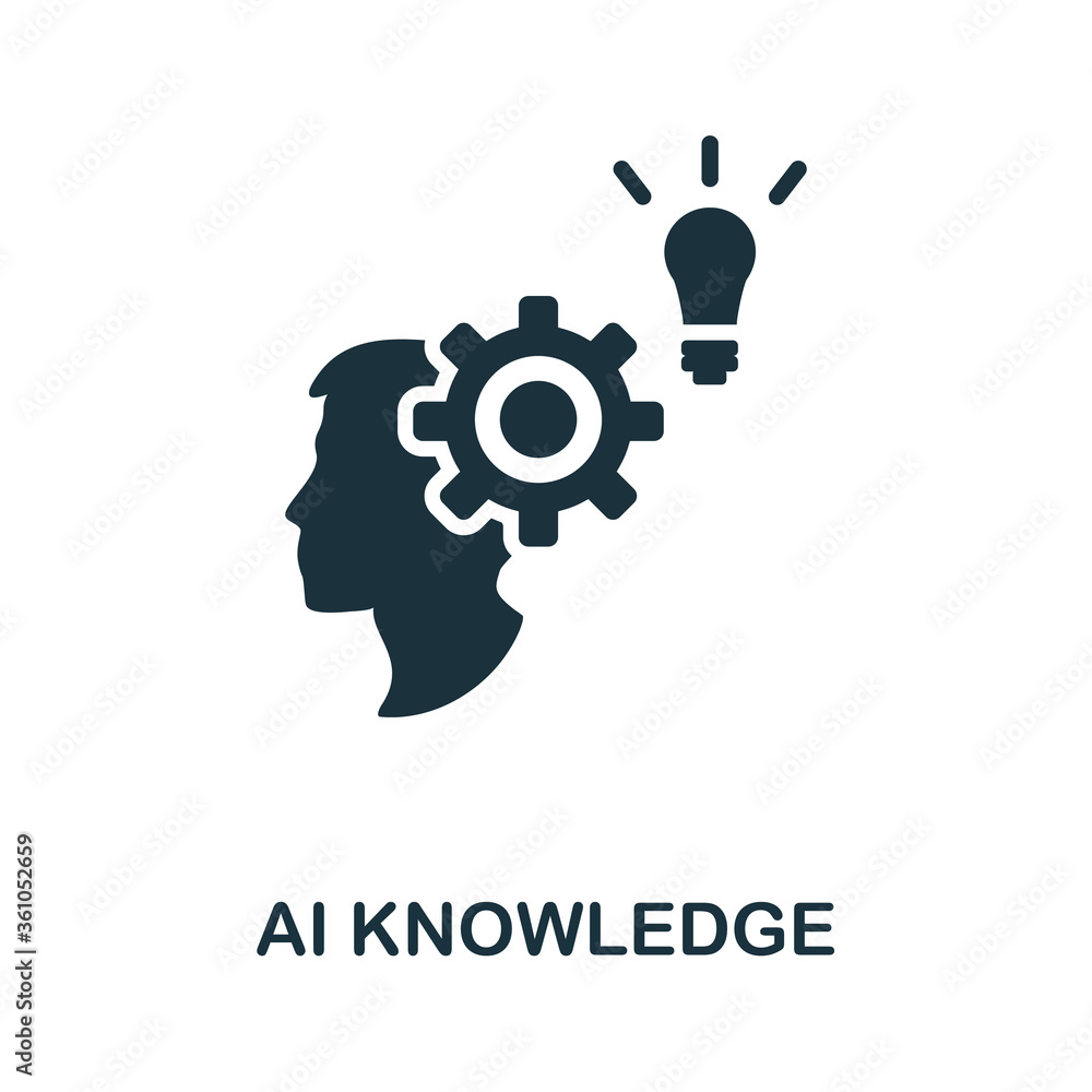 Aufkleber ai knowledge icon. creative simple design from artificial intelligence icons collection. filled ai k