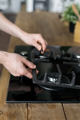 Kitchen with modern interior, furniture and equipment