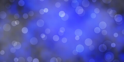 Dark BLUE vector background with circles. Modern abstract illustration with colorful circle shapes. New template for your brand book.