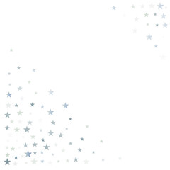 Fototapeta premium silver stars background, sparkling christmas lights confetti corner isolated on white. magic shining Flying stars glitter cosmic backdrop, sparkle vector border.