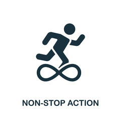 Fototapeta premium Non-Stop Action icon. Simple element from productive work collection. Creative Non-Stop Action icon for web design, templates, infographics and more