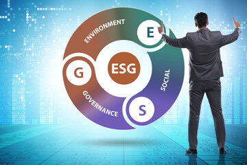 ESG concept as environmental and social governance with business