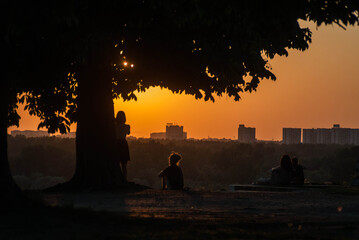 Fototapeta premium sunset in the city