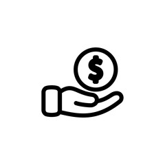 money and hand icon logo illustration design