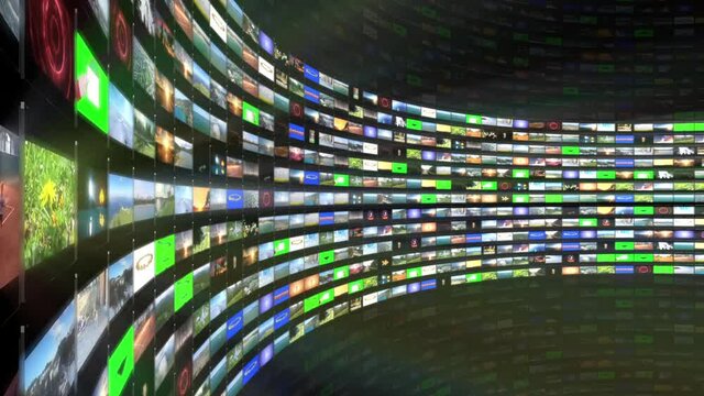 Multimedia TV Wall montage 3D animation