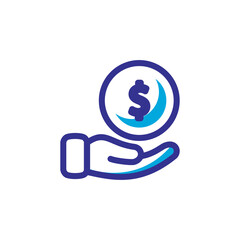 money and hand icon logo illustration design