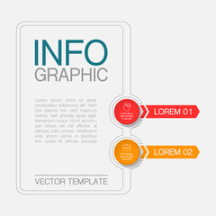 Fototapeta na wymiar Vector infographic template with 2 steps or options. Data presentation, business concept design for web, brochure, diagram.