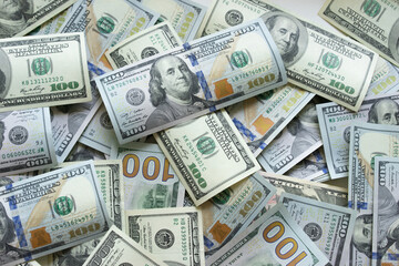 Background with money american hundred dollar bills