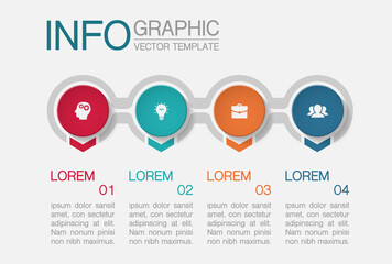 Vector infographic template with 4 steps or options. Data presentation, business concept design for web, brochure, diagram.