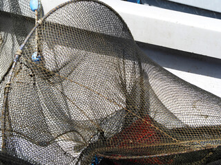 Close up view of fishing nets