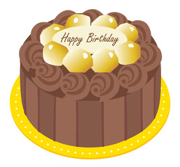 Birthday cake with chocolate and marron