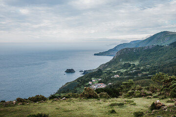 View of San Andres de Teixido town (Cedeira, La Coruna - Spain).