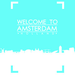 Welcome to Amsterdam Skyline City Flyer Design Vector art.