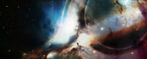 Gargantua galaxy design, Black hole. Elements of this image furnished by NASA.