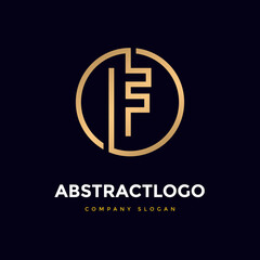 Abstract Line art F Letter logo design. F Alphabet concept logotype icon Monogram vector.