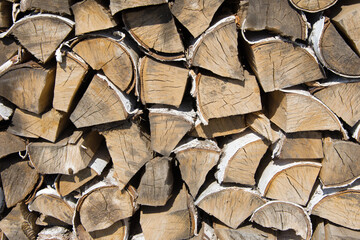 woodpile of dry firewood