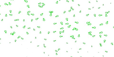 Light Green, Yellow vector pattern with feminism elements.